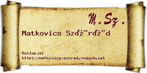 Matkovics Szórád névjegykártya