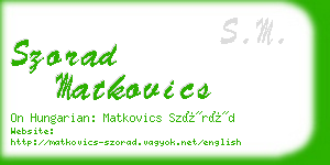 szorad matkovics business card